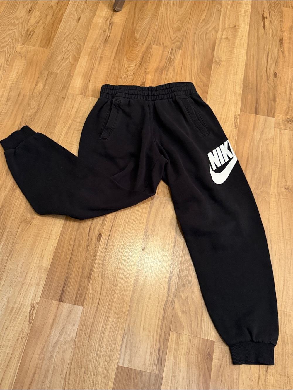 Nike Black Jogger Sweatpants with Large White Logo